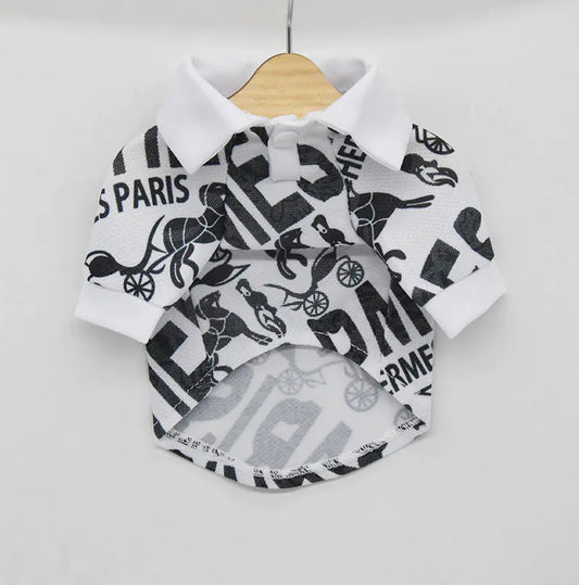 Trendy Brand Printed Mesh Dog Polo Shirt for Summer