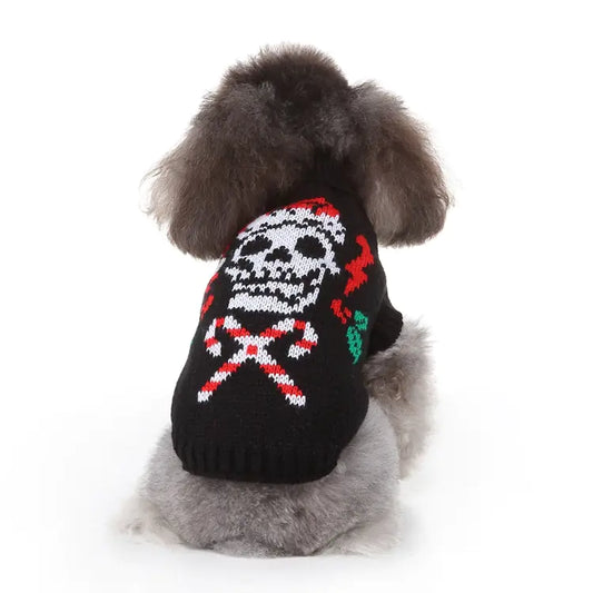 Winter Dog Skull Sweater for Christmas Wear